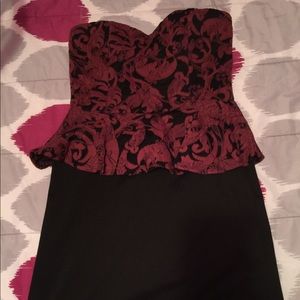 Knee Length Strapless Dress